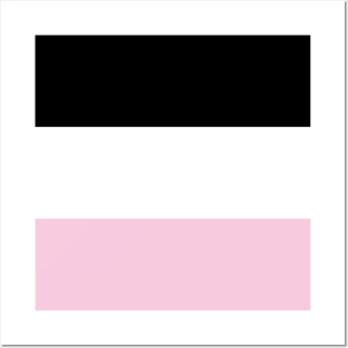White Black Pink Stripes Posters and Art